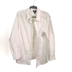 Lands' End White Button-Up Shirt